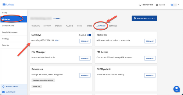 Bluehost vs SiteGround: Bluehost SSH