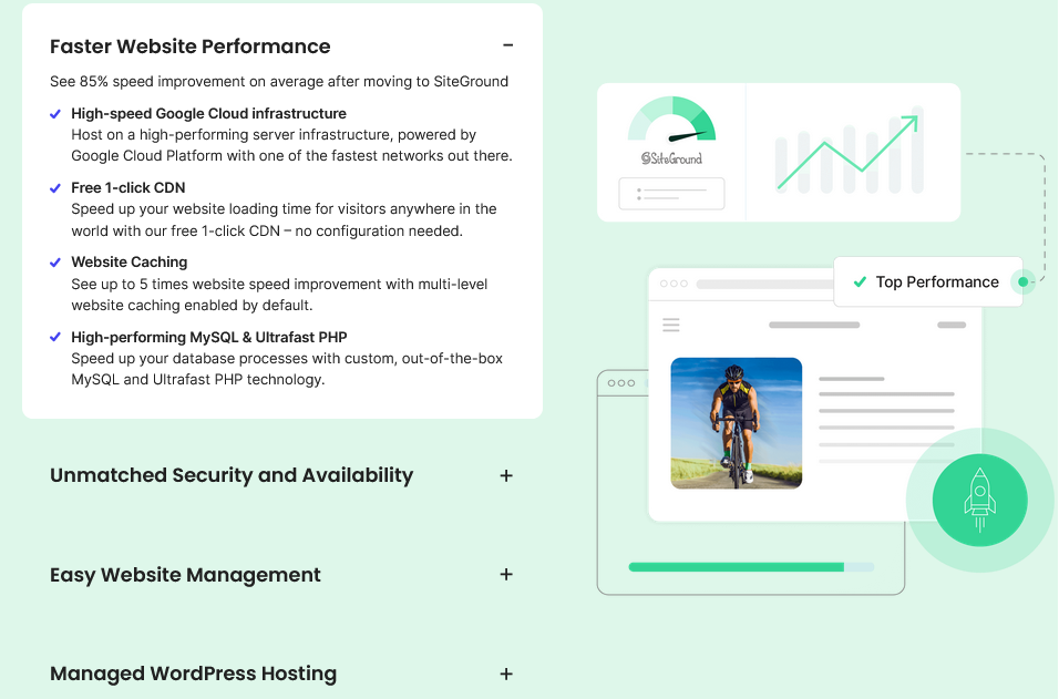 Bluehost vs SiteGround: SiteGround Performance