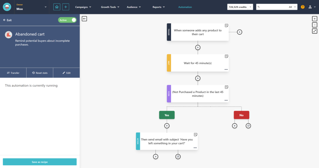 Moosend vs Mailchimp : moosend automatation